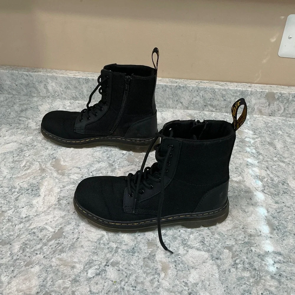Dr. Martens Combs J Boots Size 4M 5L Black Nylon Tactical Side Zip Combat Boot